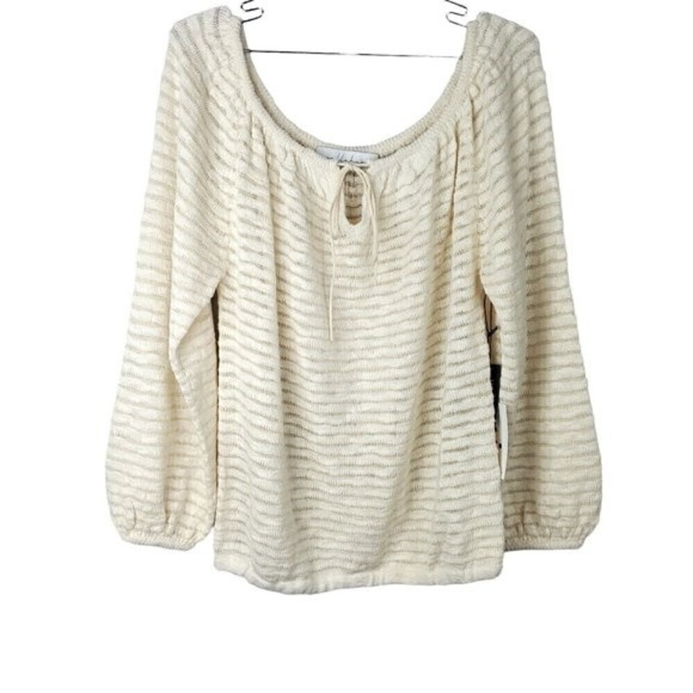 Callahan REVOLVE New Long Sleeve Knit Off Shoulder Cream Sweater